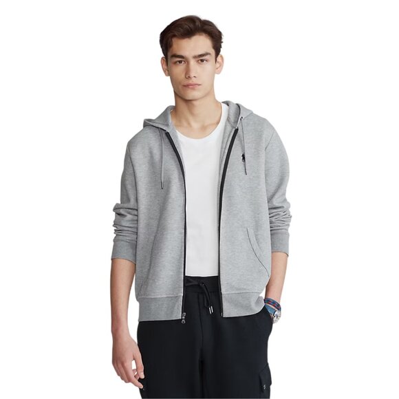 Polo Ralph Lauren Double-Knit Full-Zip Hoodie – Classic Grey Heather, Men’s Size - Picture 12 of 13